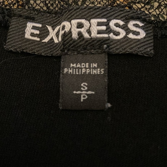 Express women’s small black zip front semi sheer lace yoke & back tank summer - Picture 3 of 6